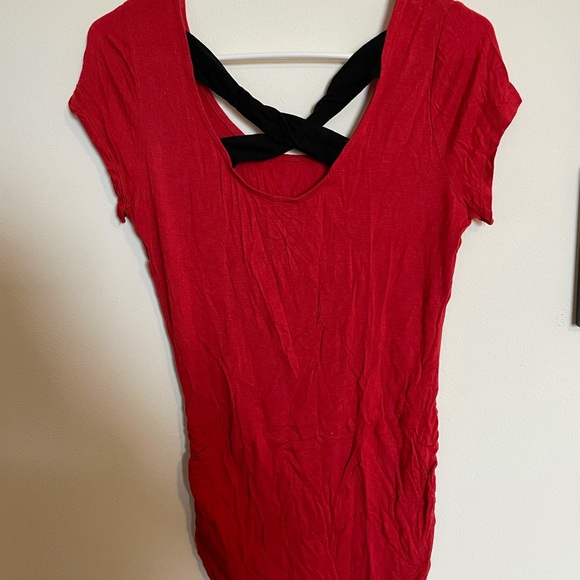 Red Tee w/ Criss-Cross Back - Picture 3 of 3